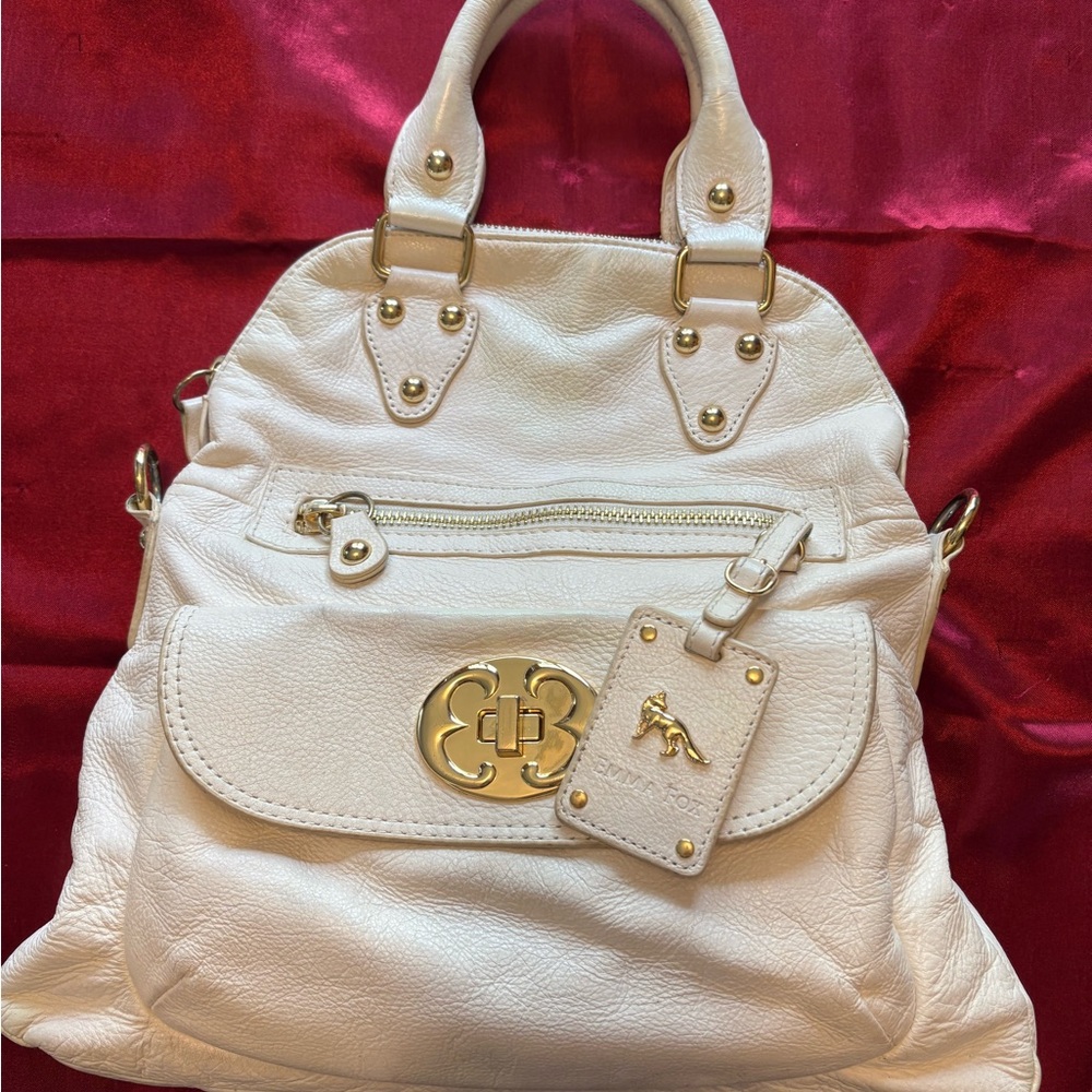 Emma Fox Cream Leather Backpack